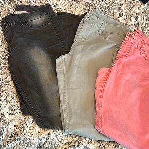 Maurice’s Set of Three Jeans in Black, Gray, and Pink